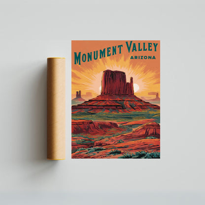 Monument Valley Vintage Travel Poster