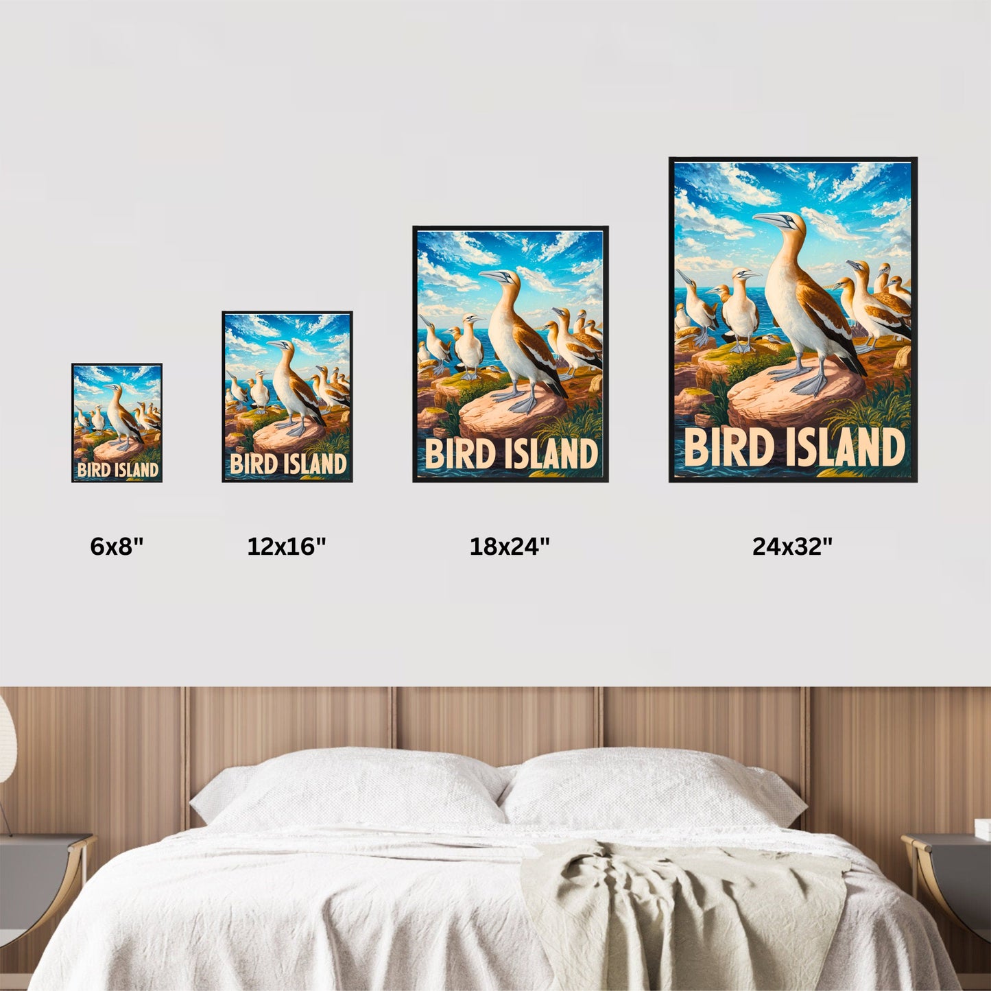 Bird Island Vintage Travel Poster - Aviary Haven