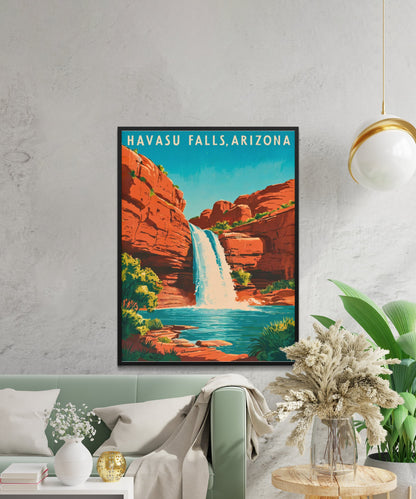 Havasu Falls Vintage Travel Poster