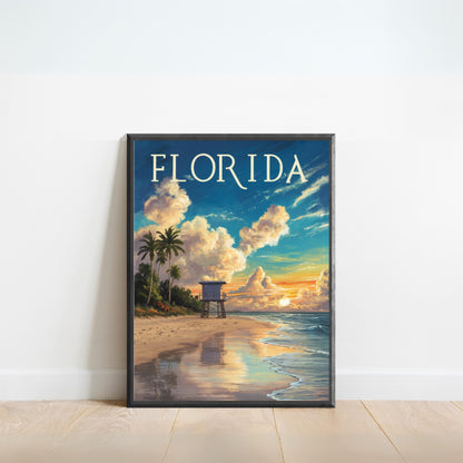 Florida Vintage Travel Poster - Coastal Memories