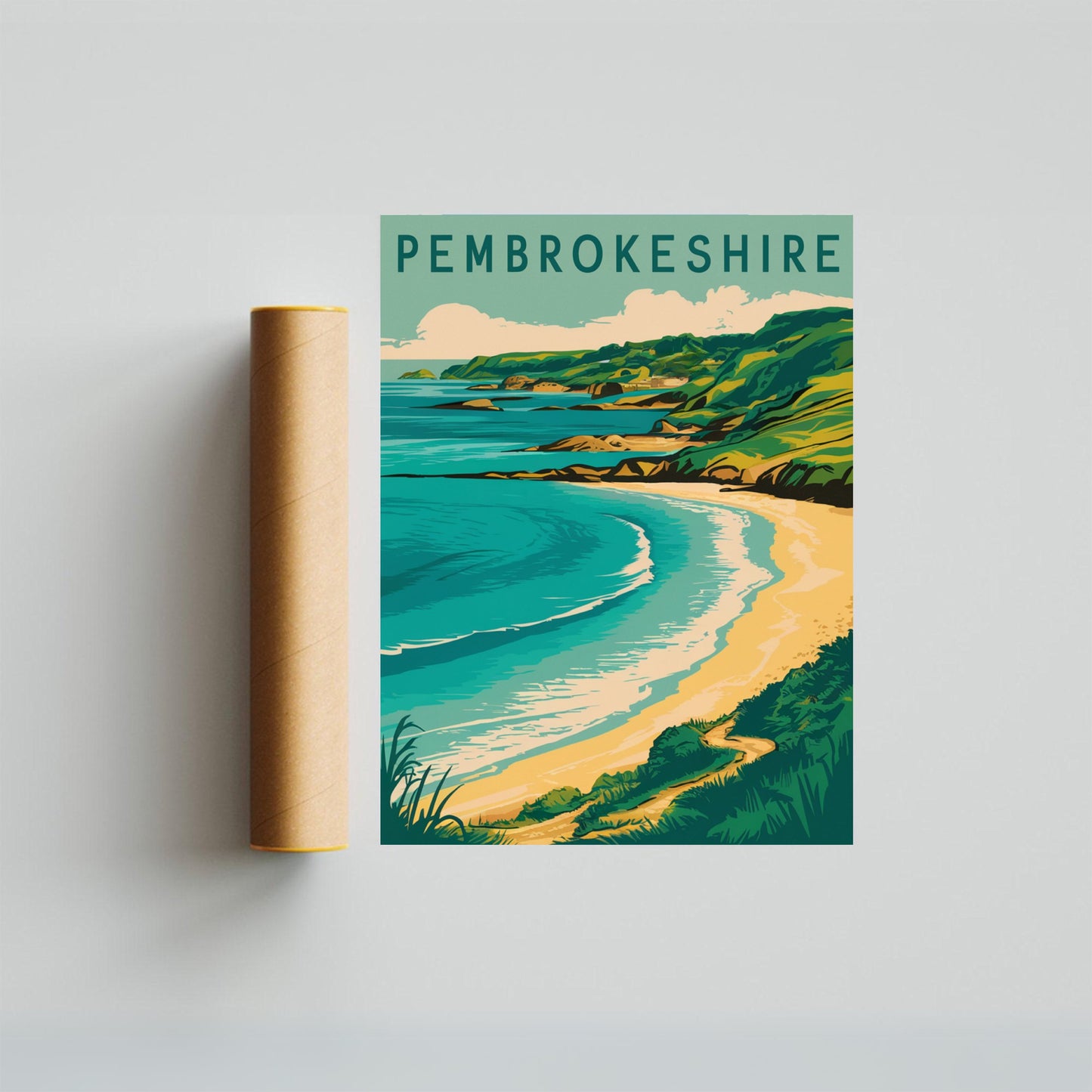 Pembrokeshire Vintage Travel Poster