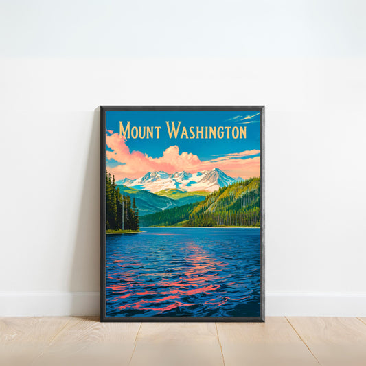 Mount Washington Vintage Travel Poster - Summit Serenity