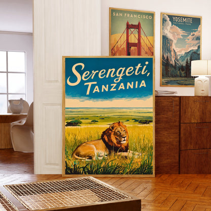 Serengeti Vintage Travel Poster - Timeless African Safari