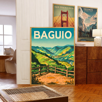 Baguio City Vintage Travel Poster