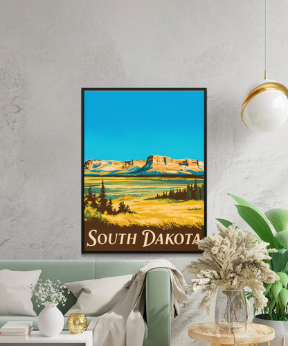 South Dakota Vintage Travel Poster - Natural Wonder