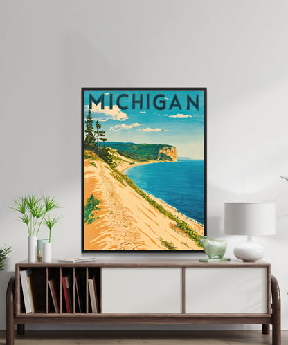 Michigan Vintage Travel Poster