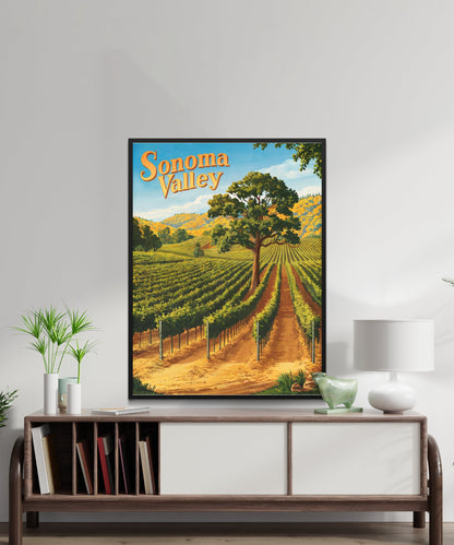 Sonoma Valley Vintage Travel Poster