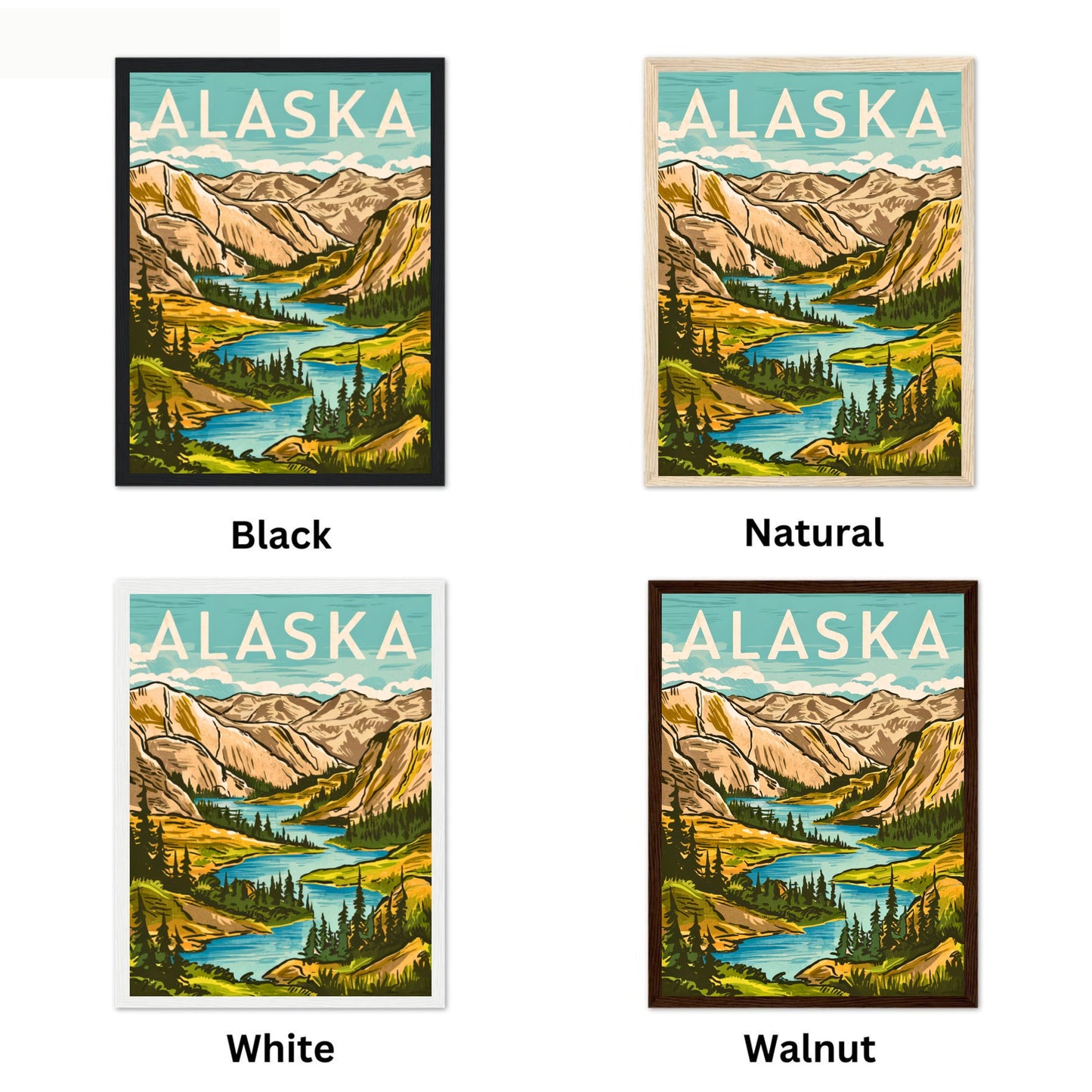 Alaska Vintage Travel Poster - Wilderness Majesty