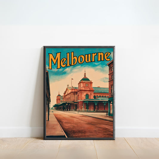 Melbourne Vintage Travel Poster - Timeless Australian Culture