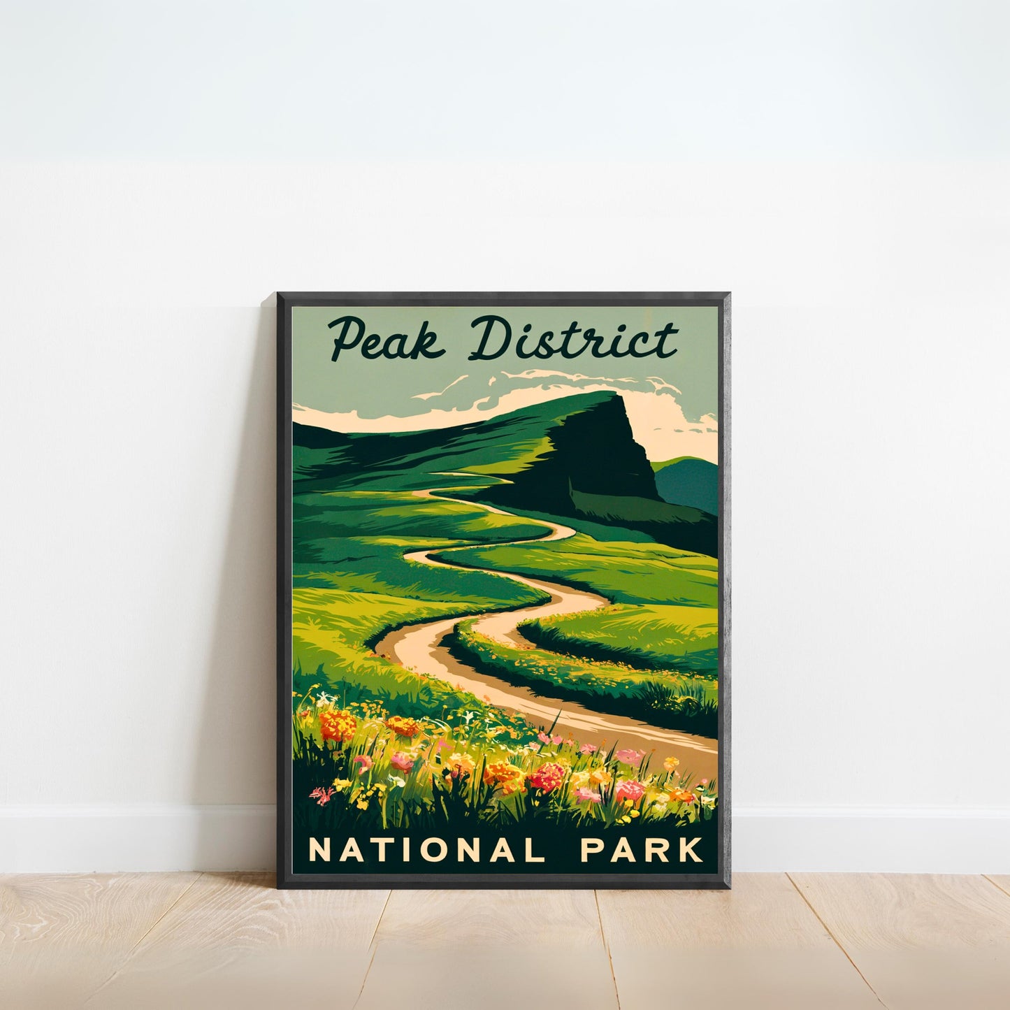 Peak District Vintage Travel Poster -Tranquil British Landscapes