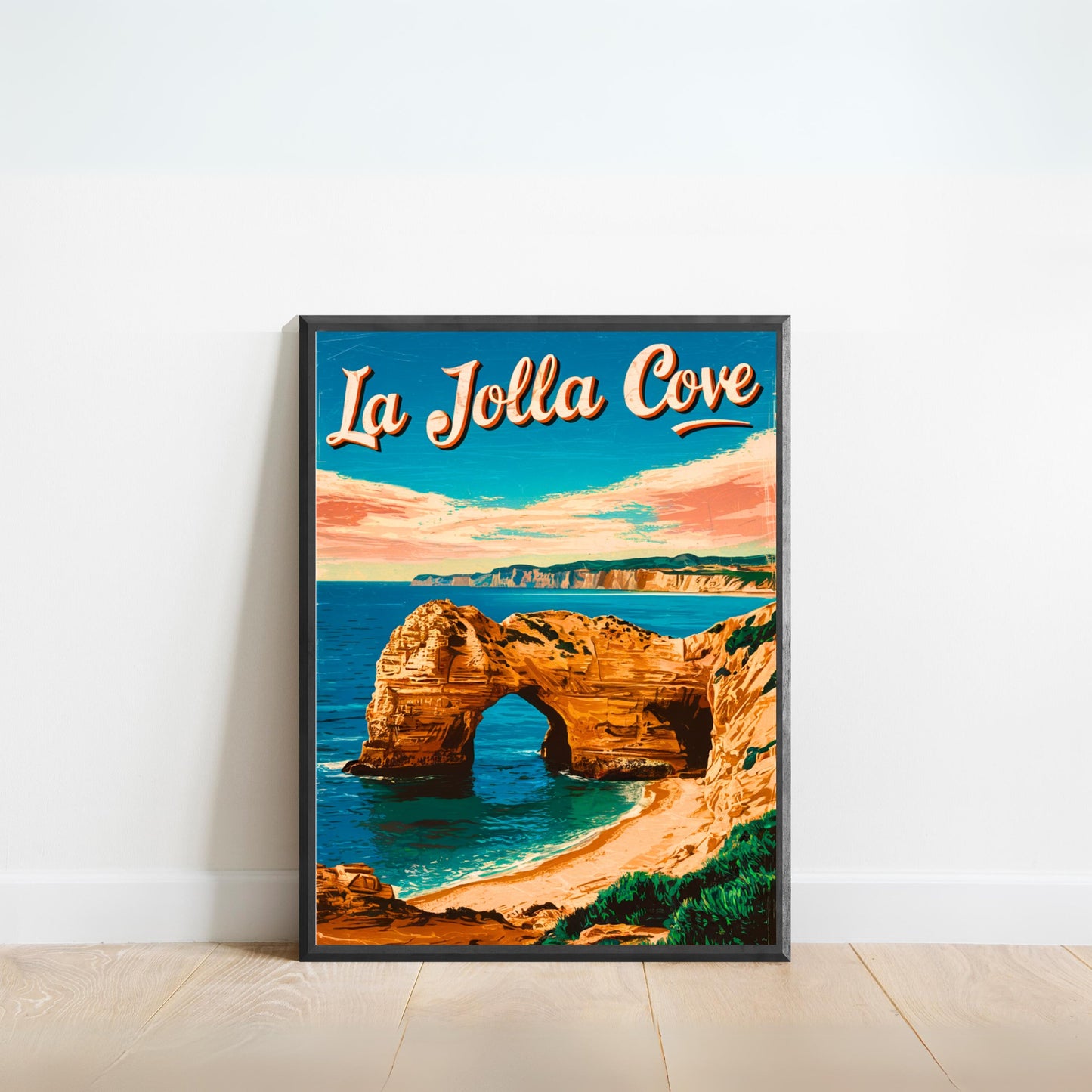 La Jolla Cove  Vintage Travel Poster - Ocean Breeze