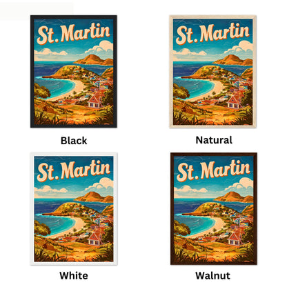 Saint Martin Vintage Travel Poster - Caribbean Elegance and Charm