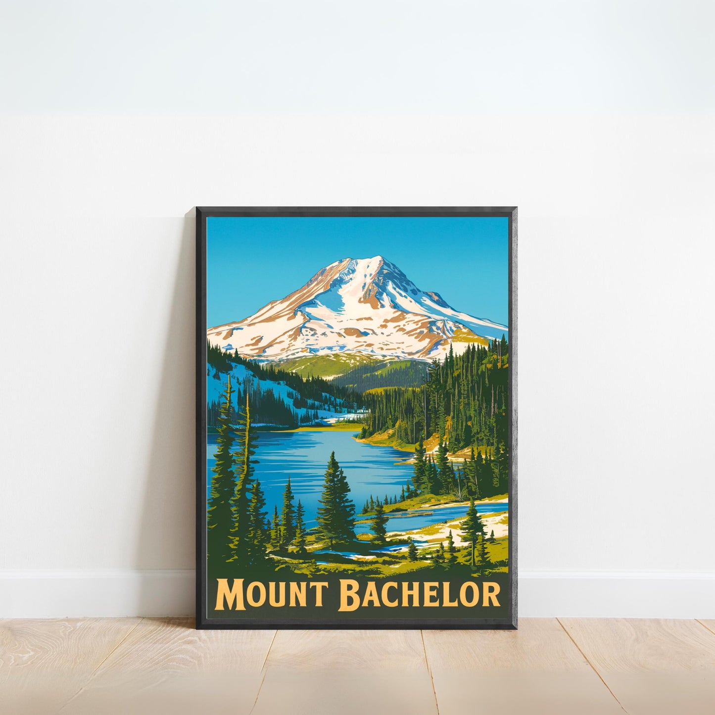 Mount Bachelor Vintage Travel Poster -  Alpine Playground