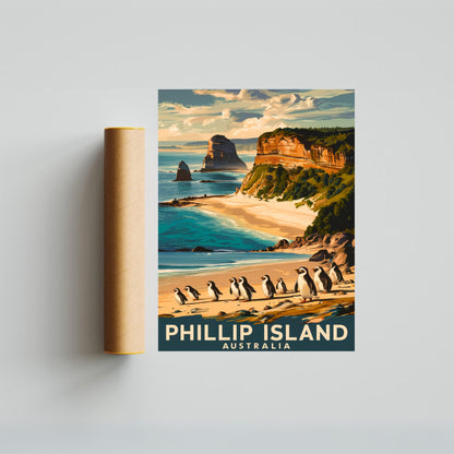 Phillip Island Vintage Travel Poster