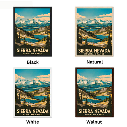 Sierra Nevada Vintage Travel Poster - Mountain Range