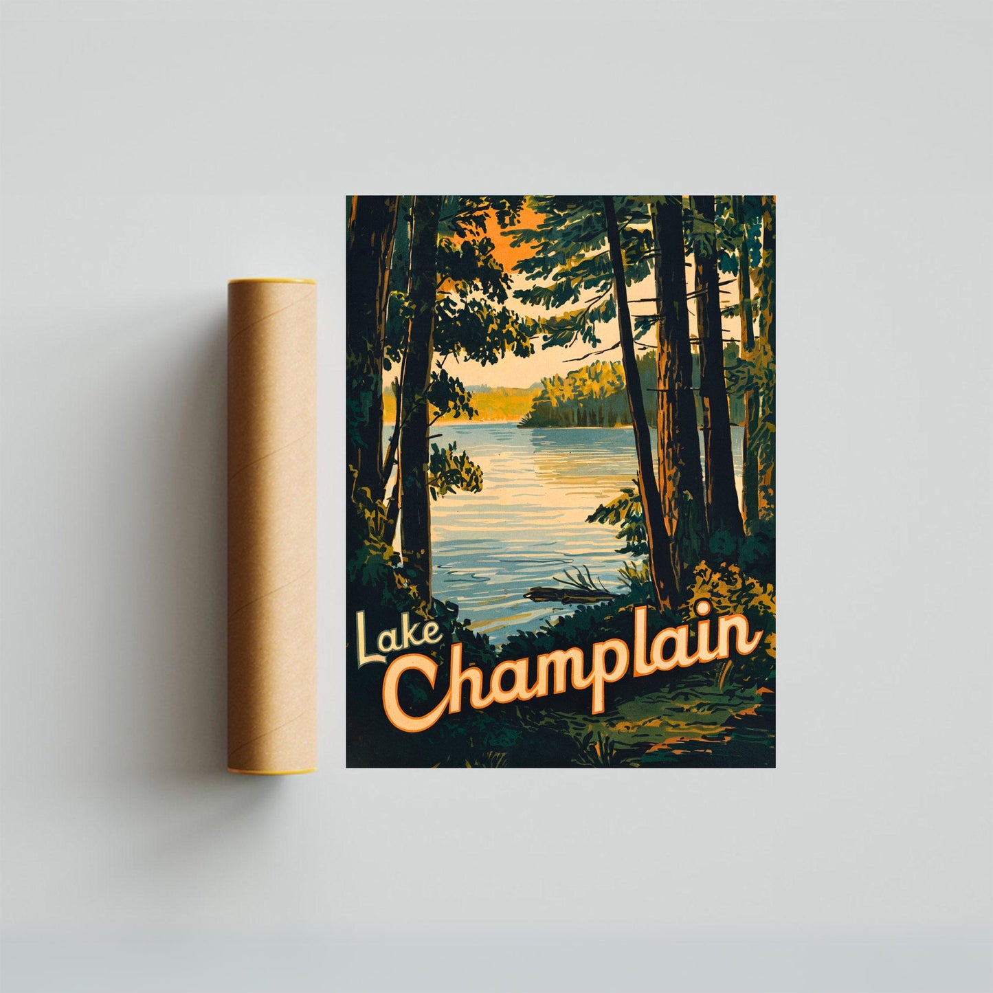 Lake Champlain  Vintage Travel Poster