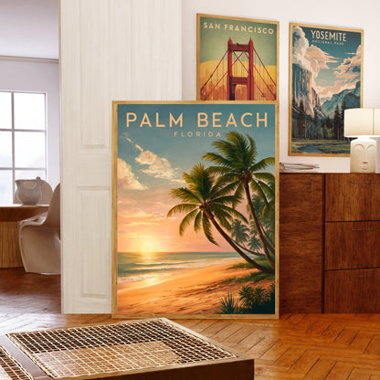 Palm Beach Vintage Travel Poster - Serene Shores