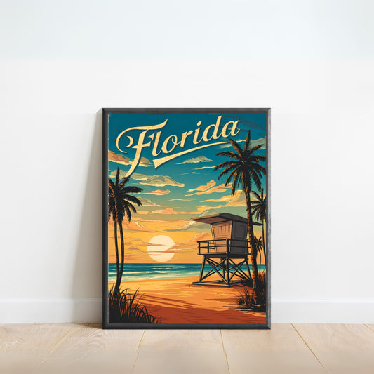 Florida Vintage Travel Poster - Tropical Florida Escapes