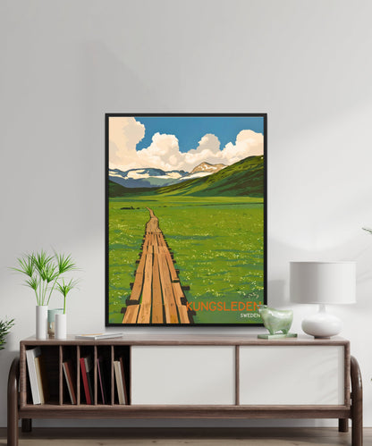 Kungsleden Vintage Travel Poster - Sweden's Timeless Wilderness Trail