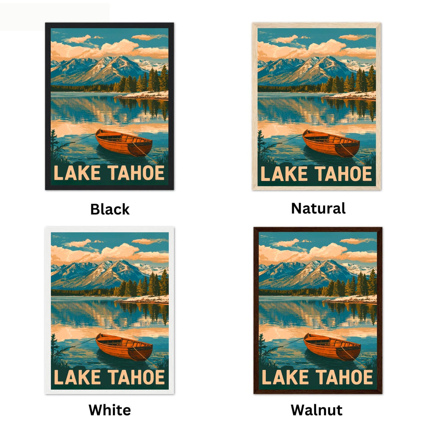 Lake Tahoe Vintage Travel Poster