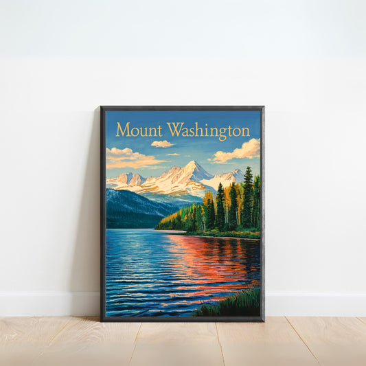 Mount Washington Vintage Travel Poster - Majestic Views