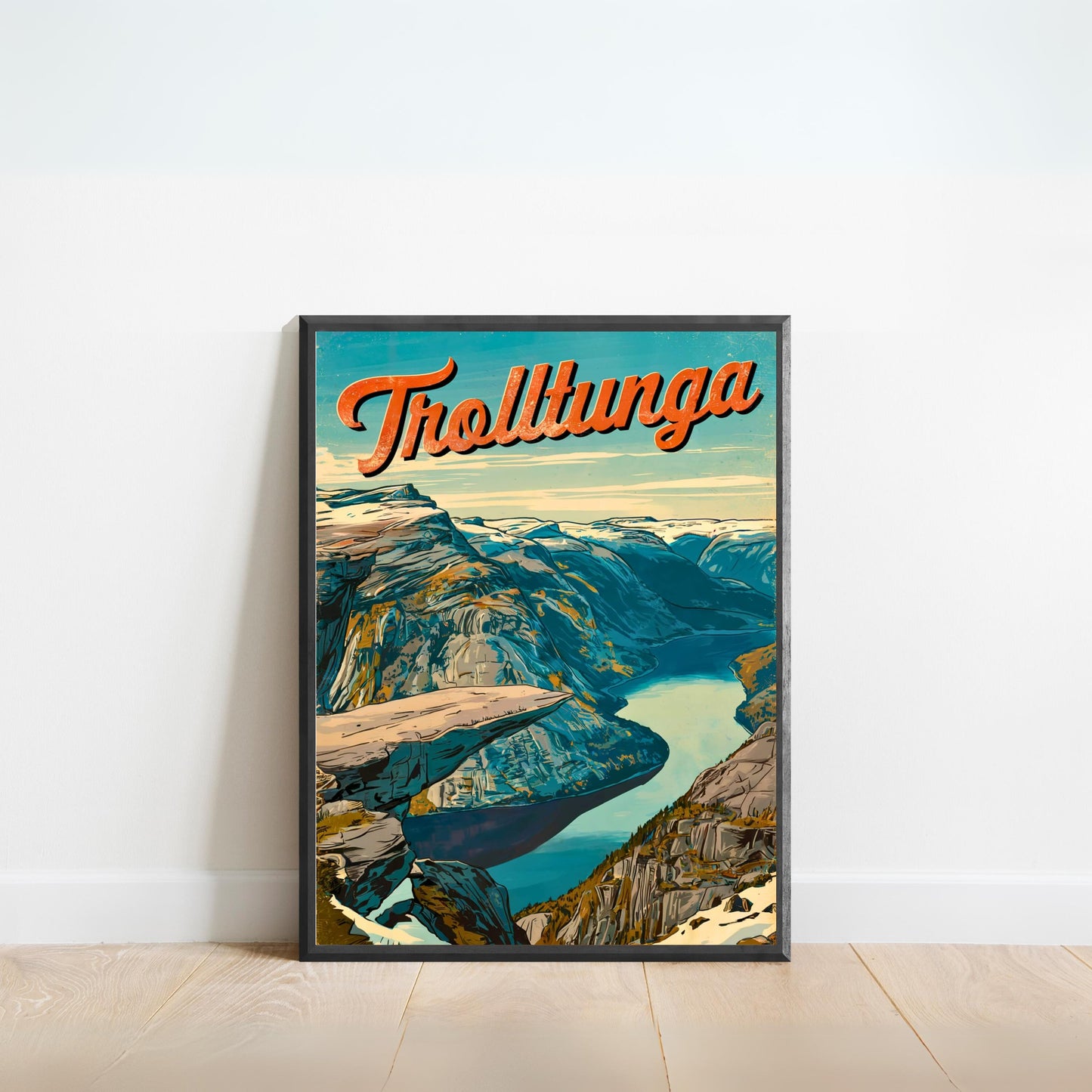 Trolltunga Vintage Travel Poster