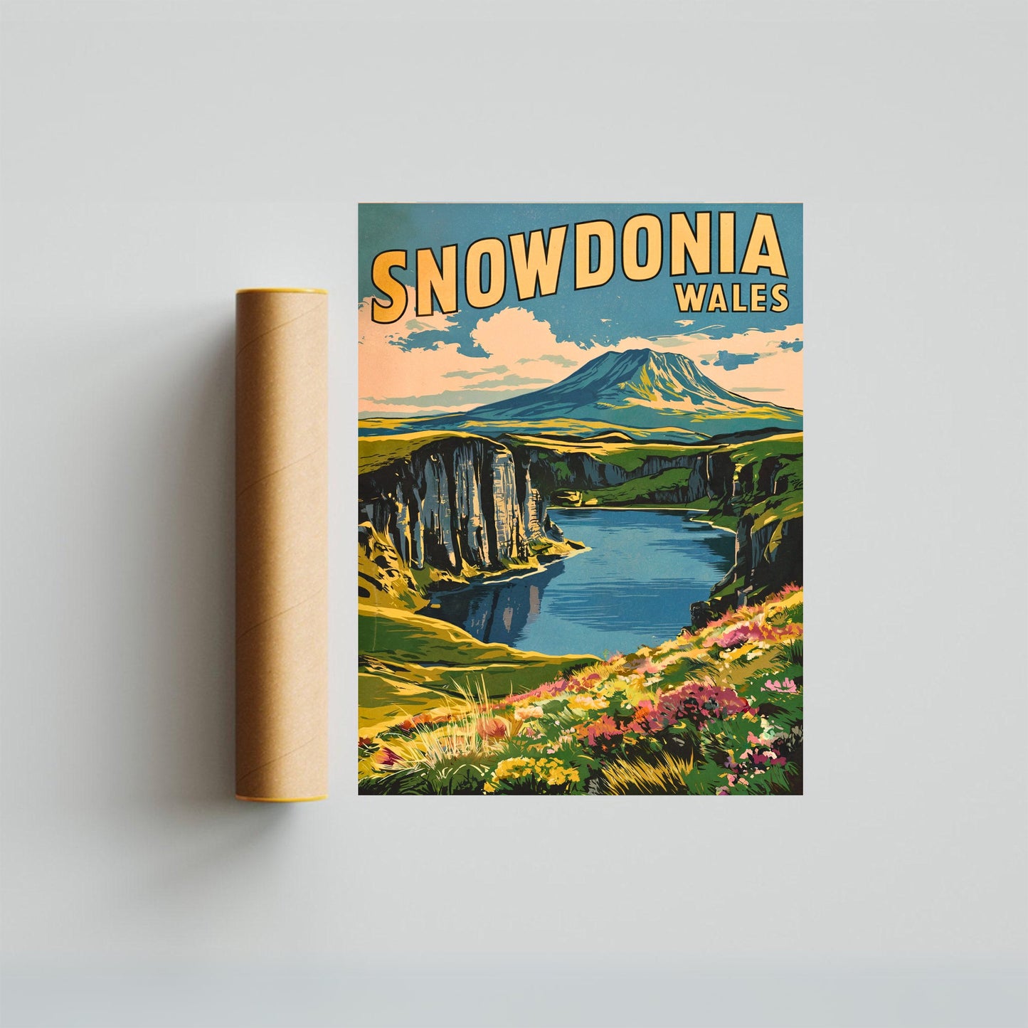 Snowdonia Vintage Travel Poster