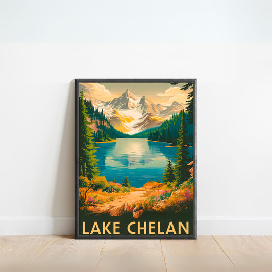 Lake Chelan Vintage Travel Poster - Pristine Waters