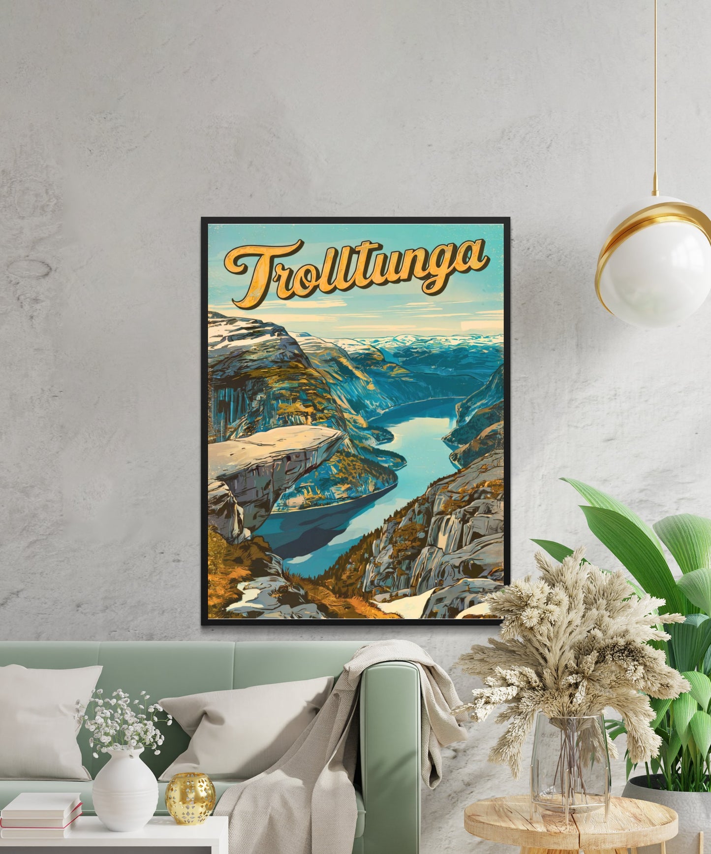 Trolltunga Vintage Travel Poster - The Troll's Tongue