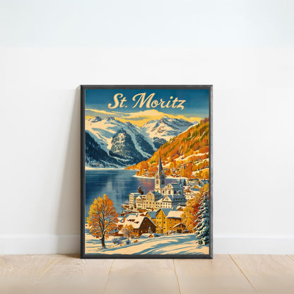 St. Moritz Vintage Travel Poster