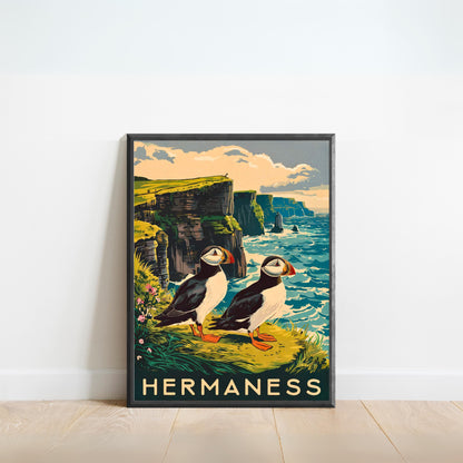 Hermaness Vintage Travel Poster