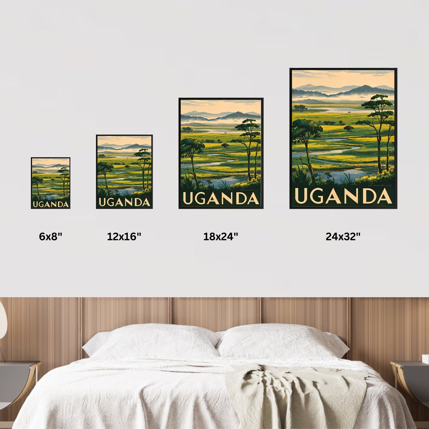 Uganda Vintage Travel Poster - Heart of the Pearl of Africa