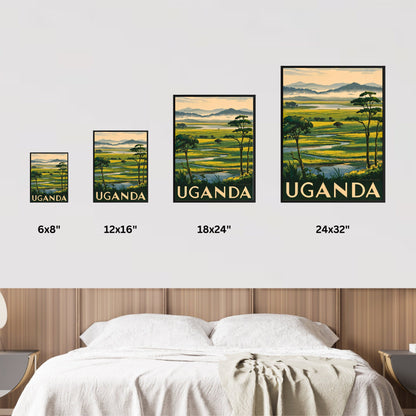 Uganda Vintage Travel Poster - Heart of the Pearl of Africa