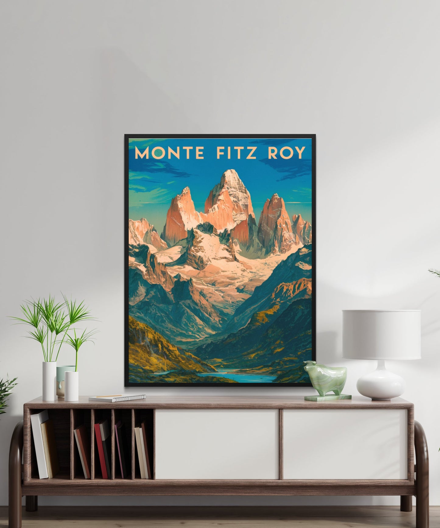 Monte Fitz Roy Vintage Travel Poster - Majestic Peaks