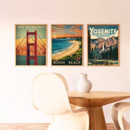 Bondi Beach Vintage Travel Poster- Retro Waves: A Nostalgic Look