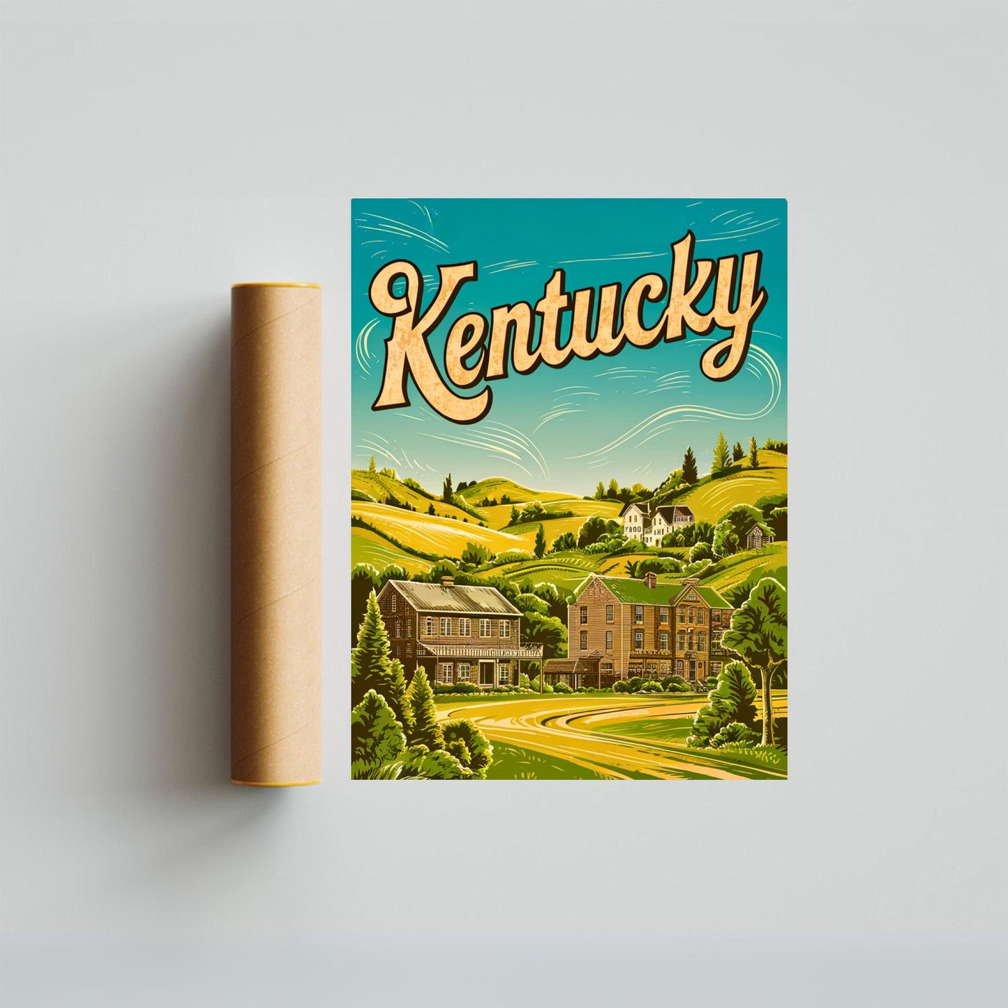 Kentucky Vintage Travel Poster - Bourbon Country