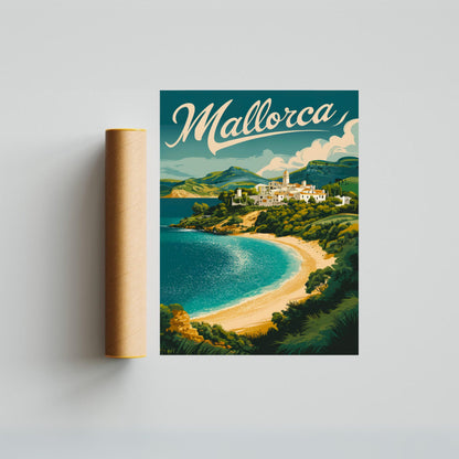 Mallorca Vintage Travel Poster - Coastal Beauty