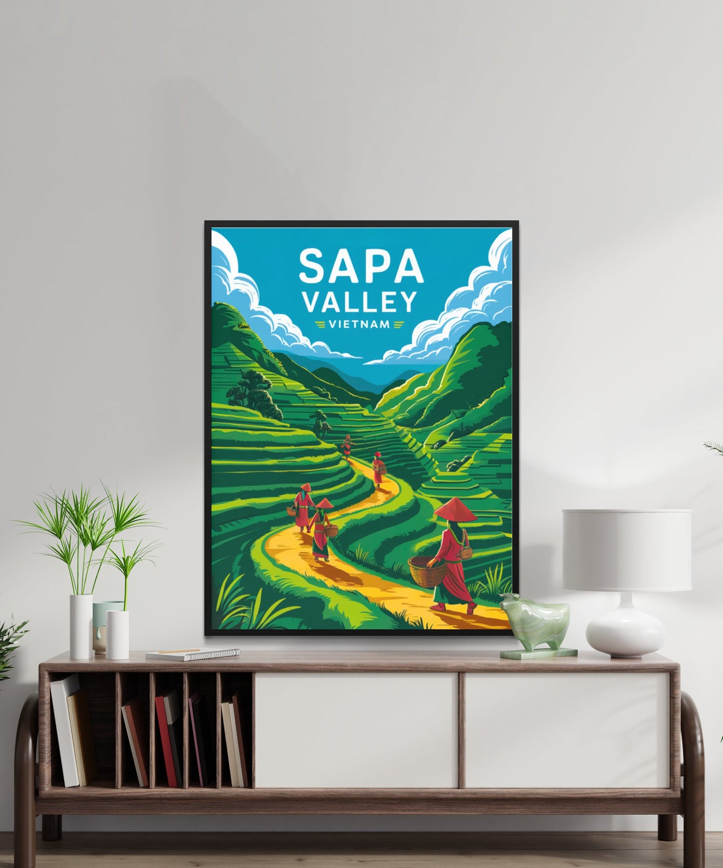 Sapa Valley Vintage Travel Poster - Terraced Ricefields