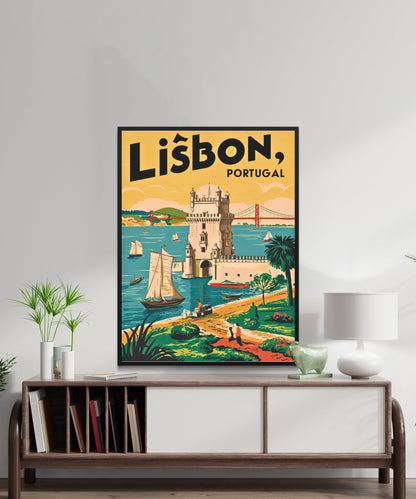 Lisbon Vintage Travel Poster