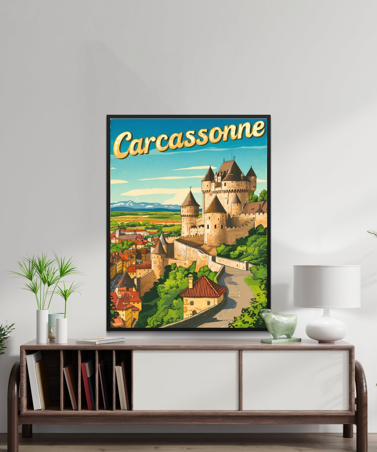 Carcassonne Vintage Travel Poster