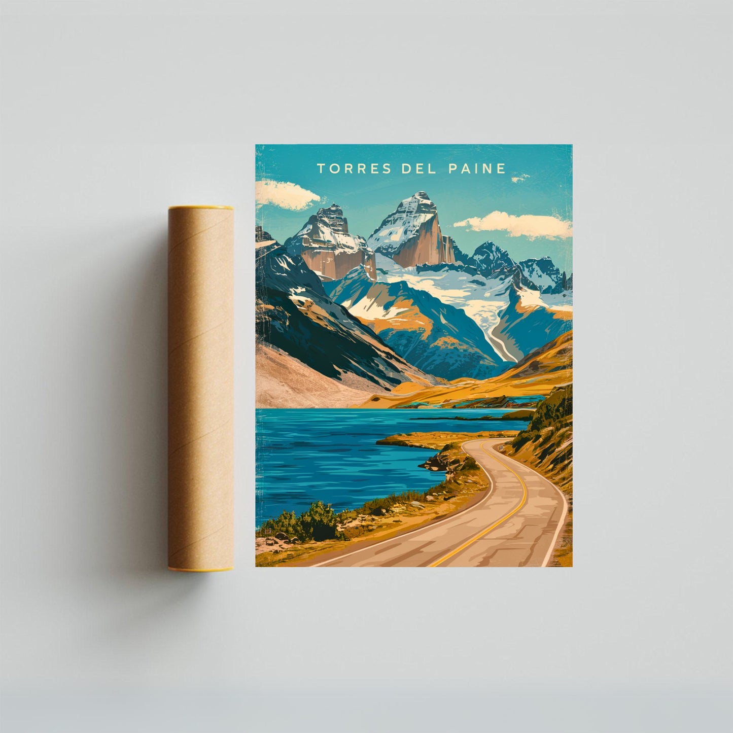 Torres del Paine Vintage Travel Poster - Alpine Wonders