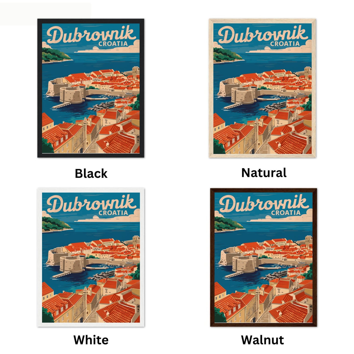 Dubrovnik Vintage Travel Poster