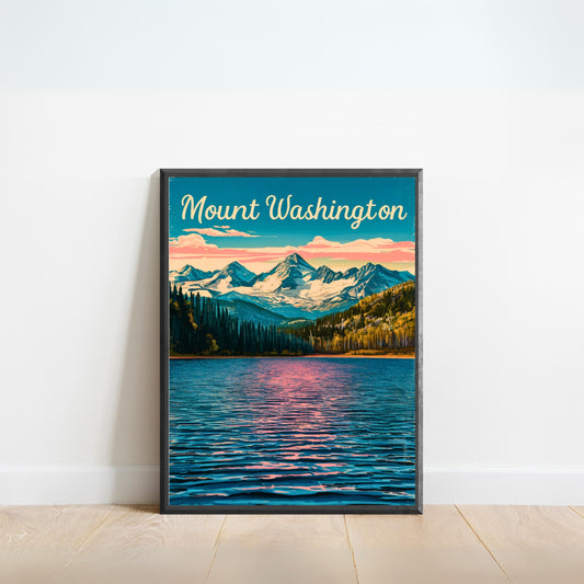 Mount Washington Vintage Travel Poster - Alpine Grandeur