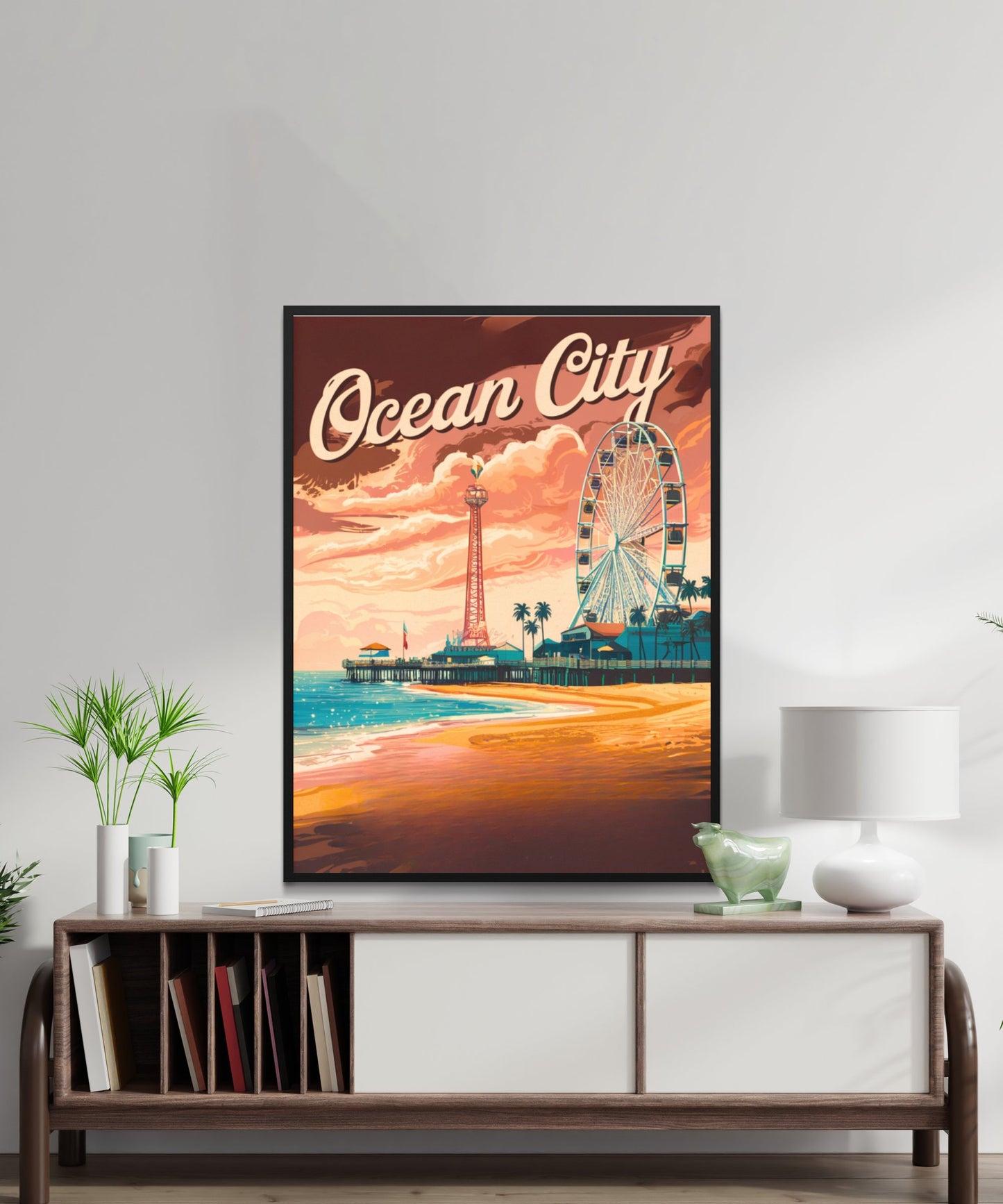 Ocean City Vintage Travel Poster - Soft Sand