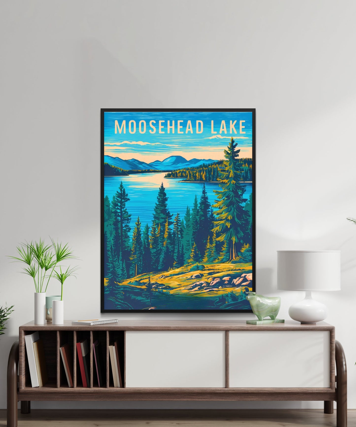 Moosehead Lake Vintage Travel Poster - Majestic Moose