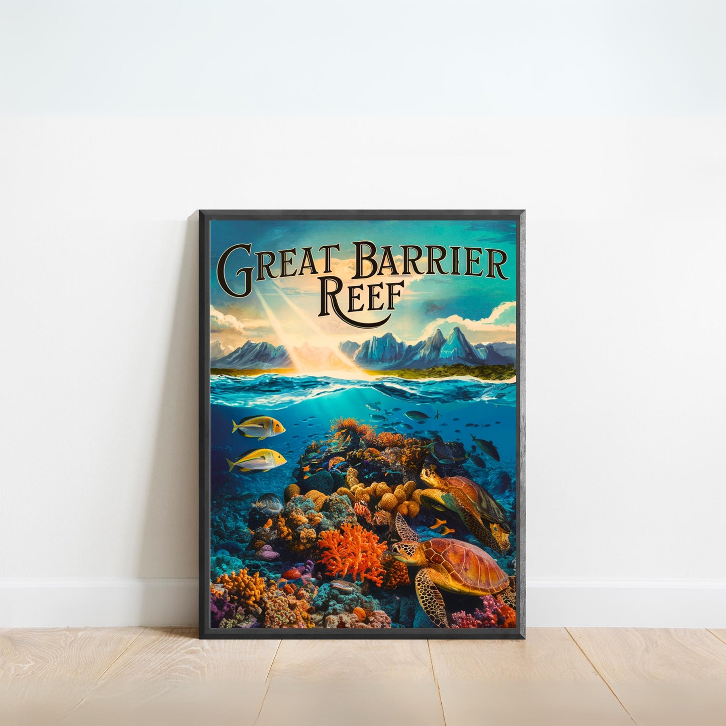 Great Barrier Reef Vintage Travel Poster