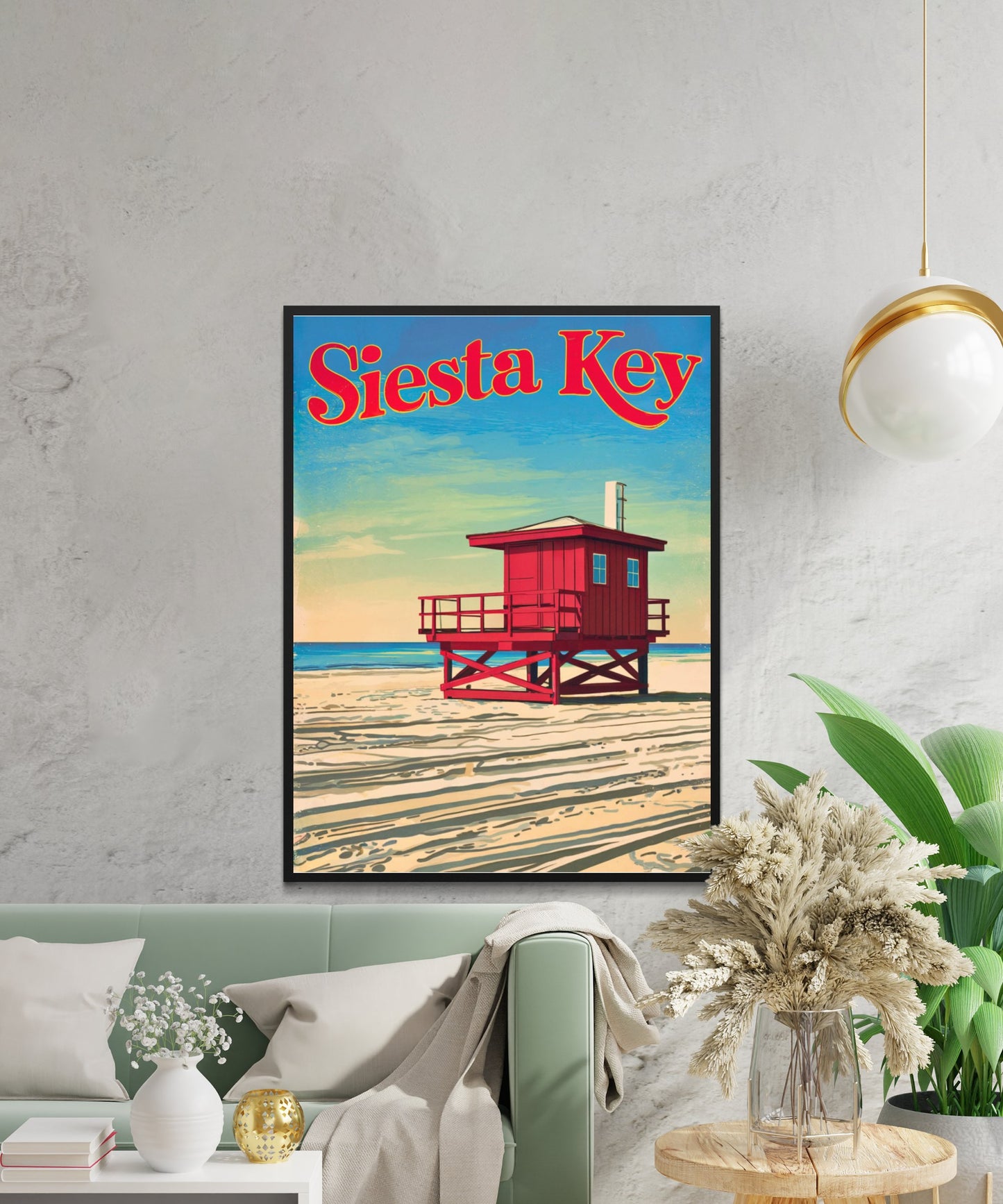 Siesta Key Vintage Travel Poster - Sunset Serenity