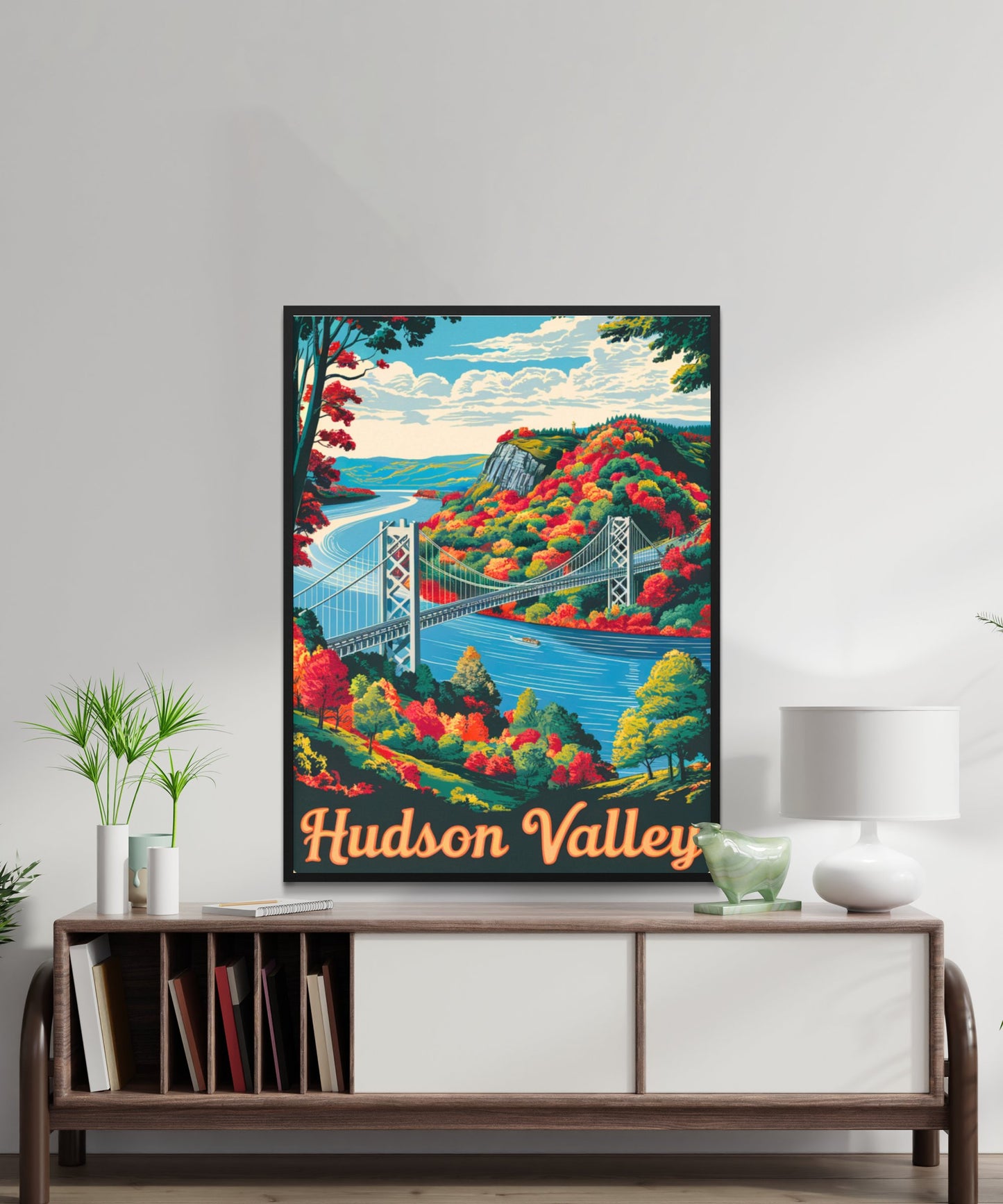 Hudson Valley Vintage Travel Poster - Scenic River