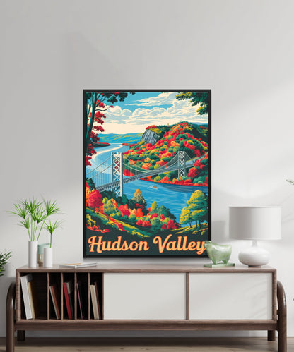 Hudson Valley Vintage Travel Poster - Scenic River