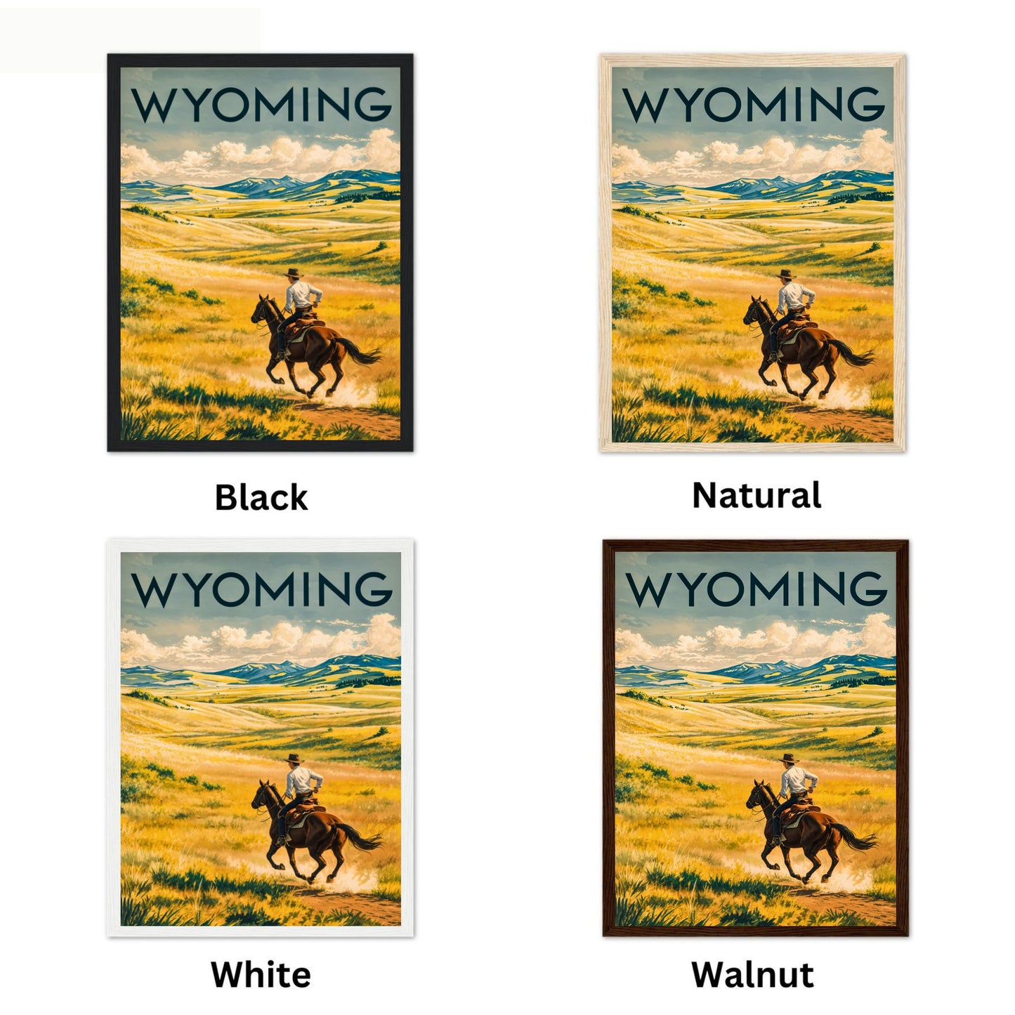 Wyoming  Vintage Travel Poster - The Wild Beauty of the Cowboy State